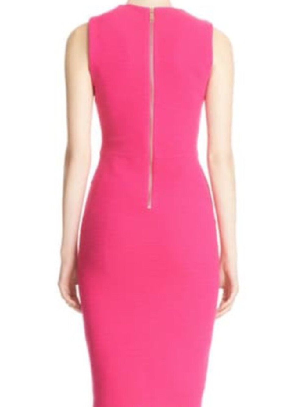 Ted Baker London Hot Pink Ribbed Bodycon Sheath Dress Size 3 US 8 10 Sleeveless - Picture 2 of 14